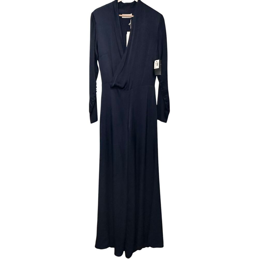 NWT Les Heroines Vanessa Cocchiaro Tina Wrap-Effect Satin Jumpsuit (FR 40 US 8) - Picture 3 of 16